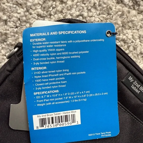 Think Tank My 2nd Brain Tablet Bag - Harbor Blue